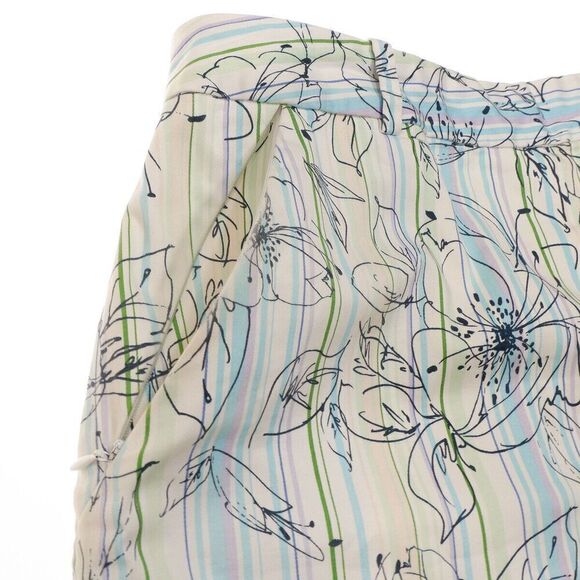 Tehama Skort Skirt Size 8 Womens Floral White Blue Zip Pocket Stretch 29x16.5 - Picture 8 of 9